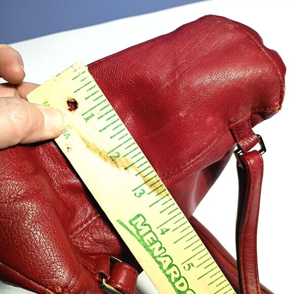 Wilsons Leather Red Leather Backpack Purse Shoulder Bag - Picture 15 of 16